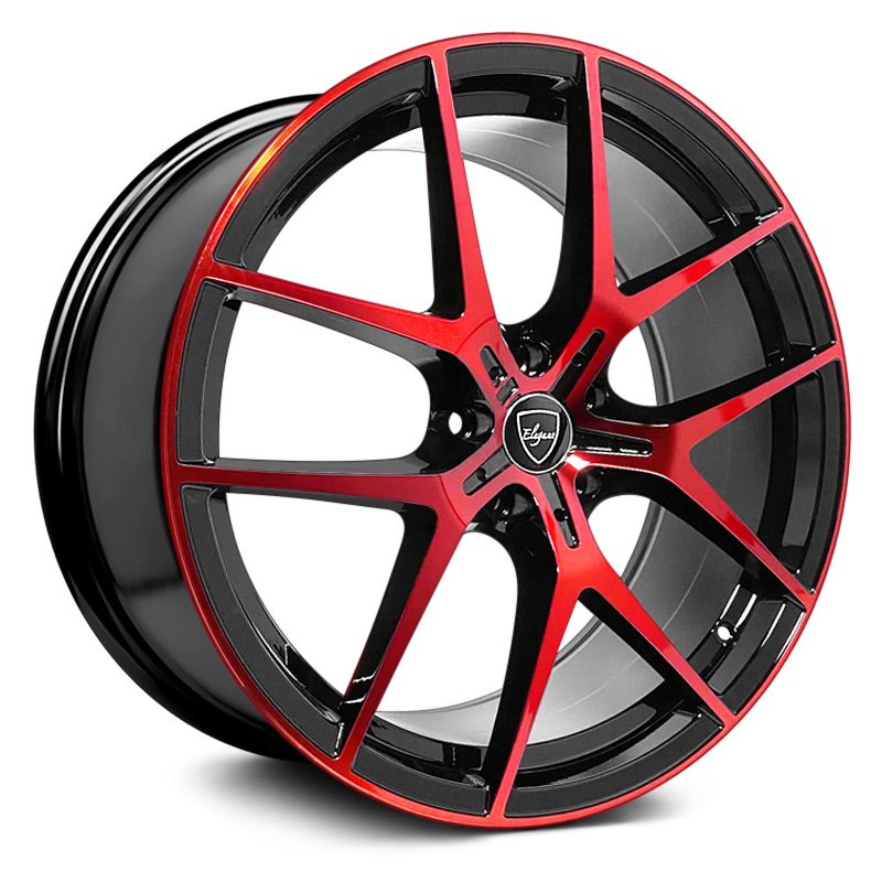 ELEGANT® E017 Wheels - Gloss Black with Candy Red Face Rims - E017 ...