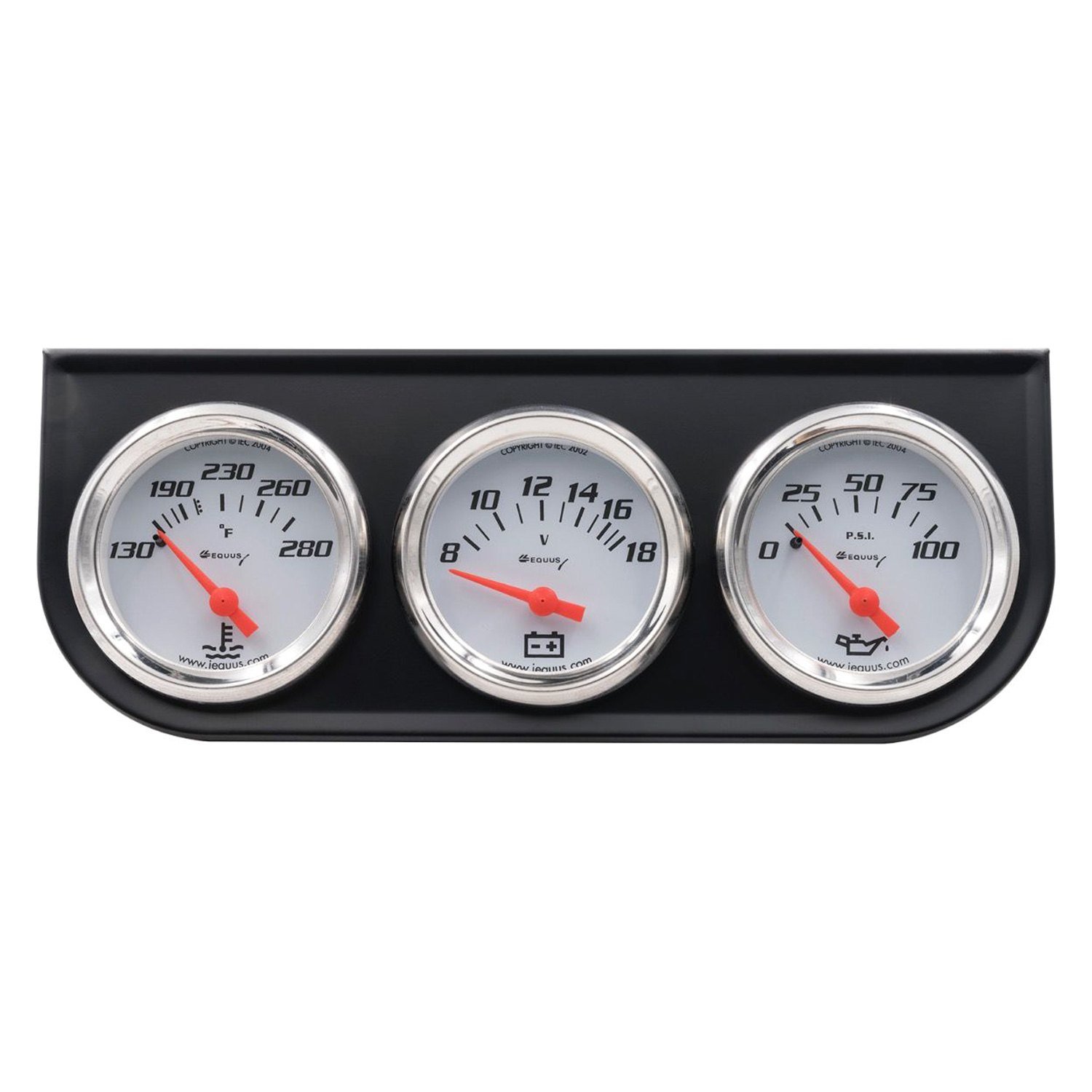 Equus® 5200 5000 Series 21/16" 3Gauge Panel (Water Temp/Volt/Oil