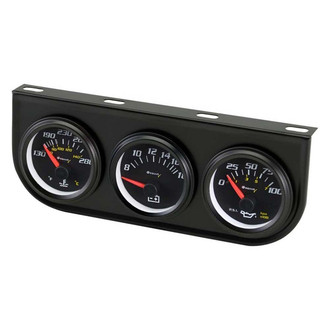 Equus® - 6000 Series 2-1/16" 3-Gauge Panel (Water Temp/Volt/Oil Pressure)