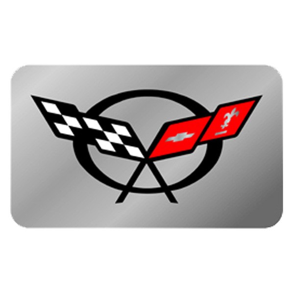 Eurosport Daytona® - Polished Rear Exhaust Enhancer Plate with C5 Flags Logo