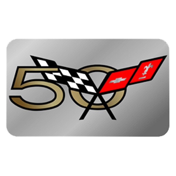 Eurosport Daytona® - Polished Rear Exhaust Enhancer Plate with Big 50th Flags Logo