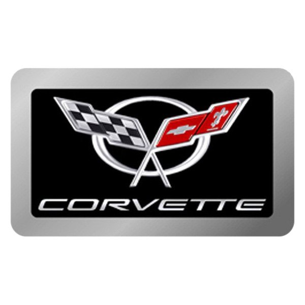 Eurosport Daytona® - Black Rear Exhaust Enhancer Plate with Black Enh Gel Corvette Logo