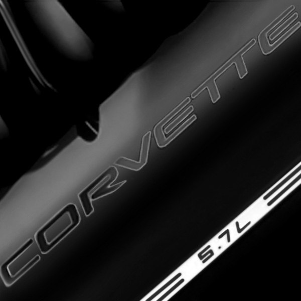 Eurosport Daytona® - Classic Series Black Fuel Rail Letter Kit with Corvette Logo
