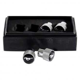 Eurosport Daytona® - Chrome Wheel Valve Stem Caps With Mustang Logo