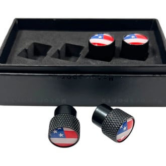 Eurosport Daytona® - Knurled Wheel Valve Stem Caps With USA Flag Logo