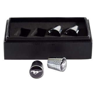 Eurosport Daytona® - Chrome Tapered Wheel Valve Stem Caps With Mustang Logo