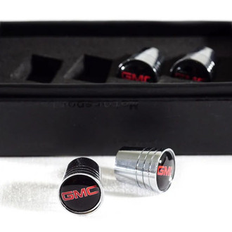Eurosport Daytona® - Chrome Tapered Wheel Valve Stem Caps With GMC Logo