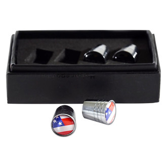 Eurosport Daytona® - Chrome Tapered Wheel Valve Stem Caps With USA Flag Logo