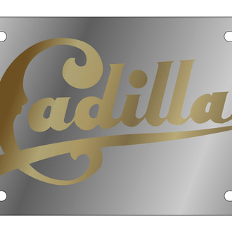 Eurosport Daytona® - Polished License Plate with Gold Cadillac Retro Script Logo