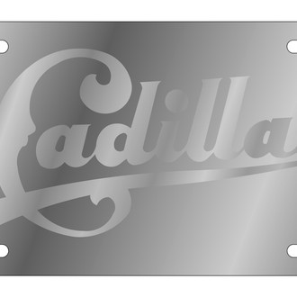 Eurosport Daytona® - Polished License Plate with Silver Cadillac Retro Script Logo