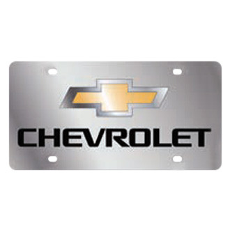 Eurosport Daytona® - Polished License Plate with Gold / Silver / Black Chevrolet New Logo and Emblem