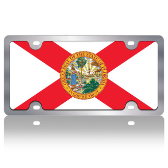 Eurosport Daytona® - Flags Style License Plate with Florida