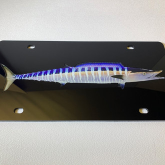 Eurosport Daytona® - Fish Style Lazer Black License Plate with Wahoo