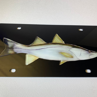 Eurosport Daytona® - Fish Style Lazer Black License Plate with Snook