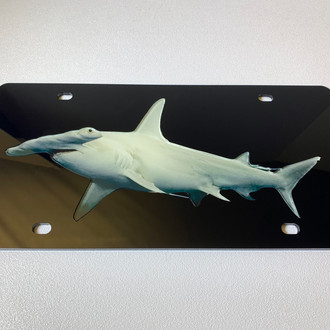 Eurosport Daytona® - Fish Style Lazer Black License Plate with Hammerhead