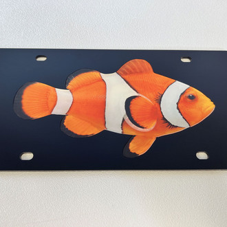 Eurosport Daytona® - Fish Style Lazer Black License Plate with Clownfish