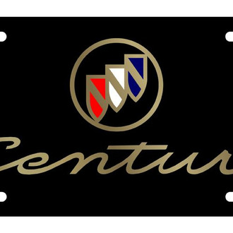 Eurosport Daytona® - GM Lazertag Black License Plate with Gold Century Logo and Buick Emblem