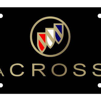 Eurosport Daytona® - GM Lazertag Black License Plate with Gold LaCrosse Logo and Buick Emblem