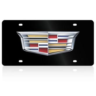 Eurosport Daytona® - Lazertag Black License Plate with Gold Cadillac Crest