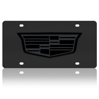 Eurosport Daytona® - Black License Plate with Black Cadillac Crest