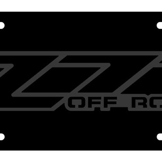 Eurosport Daytona® - GM Black License Plate with Style 1 Black Z71 Off Road Logo