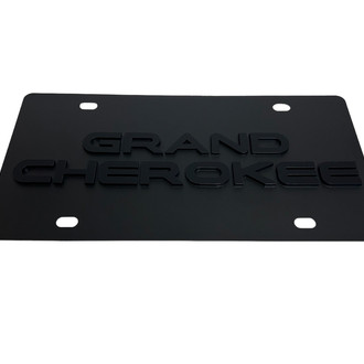 Eurosport Daytona® - MOPAR Black License Plate with Black Grand Cherokee Logo
