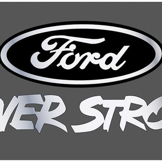 Eurosport Daytona® - Ford Motor Company Black License Plate with Black Power Stroke Logo and Blue Ford Emblem