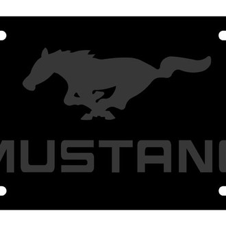 Eurosport Daytona® - Ford Motor Company Black License Plate with Black Mustang Logo and Emblem