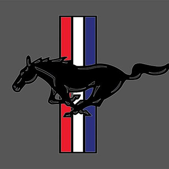 Eurosport Daytona® - Ford Motor Company Black License Plate with Black Mustang Emblem & Tri-Bar