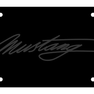 Eurosport Daytona® - Ford Motor Company Black License Plate with Script Laser Etched Black Mustang Logo