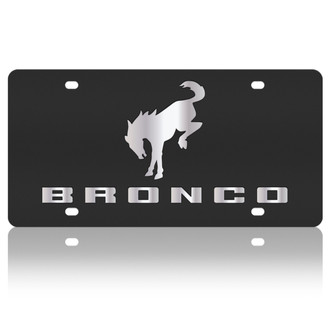 Eurosport Daytona® - Black License Plate with Polished Bronco Logo and Word