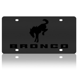 Eurosport Daytona® - Black License Plate with Black Bronco Logo and Word