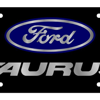 Eurosport Daytona® - Ford Motor Company Black License Plate with Silver Taurus New Logo and Ford Emblem
