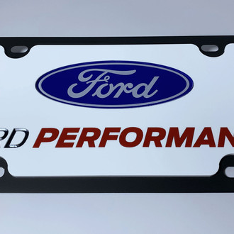 Eurosport Daytona® - Ford Motor Company White License Plate with Silver / Red Ford Performance Logo and Ford Emblem