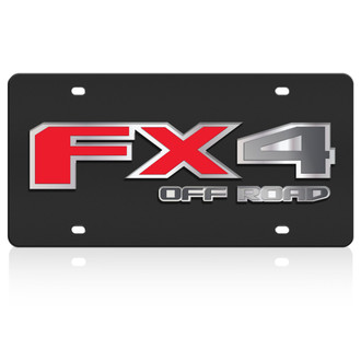 Eurosport Daytona® - Black License Plate with Silver FX4 Off Road New Logo