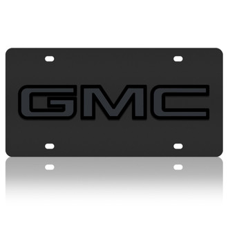 Eurosport Daytona® - GM Black License Plate with Black GMC New Logo