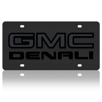 Eurosport Daytona® - GM Black License Plate with Style 2 Black GMC Denali New Logo