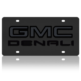 Eurosport Daytona® - GM Black License Plate with Style 3 Black GMC Denali New Logo