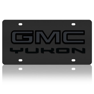 Eurosport Daytona® - GM Black License Plate with Black GMC Yukon New Logo