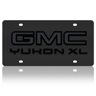 Eurosport Daytona® - GM Black License Plate with Black GMC Yukon XL New Logo