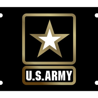 Eurosport Daytona® - LSN Black License Plate with U.S. Army Logo with Star