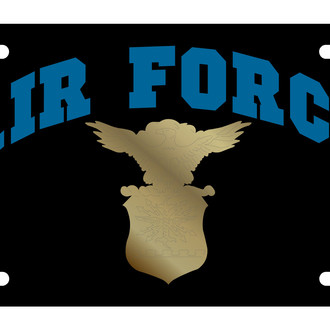 Eurosport Daytona® - LSN Black License Plate with Air Force Arched Logo