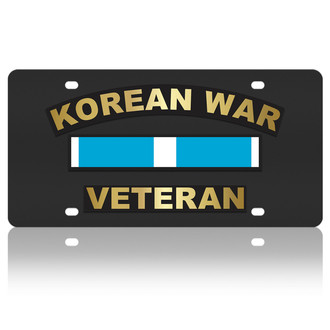 Eurosport Daytona® - LSN Black License Plate with Korean War Veteran Logo
