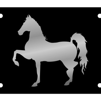 Eurosport Daytona® - LSN Black License Plate with Style 1 Horse Logo