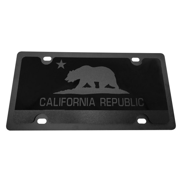 Eurosport Daytona® - Flags Style License Plate with Blacked Out California