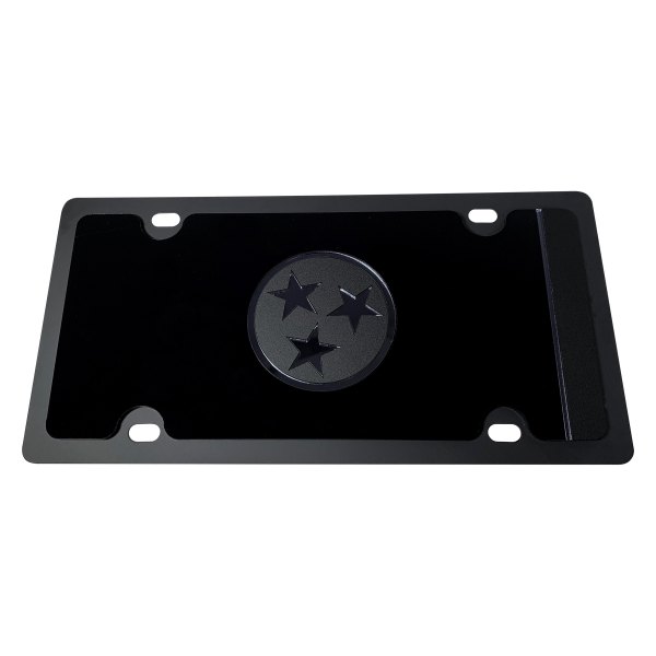 Eurosport Daytona® - Flags Style License Plate with Blacked Out Texas