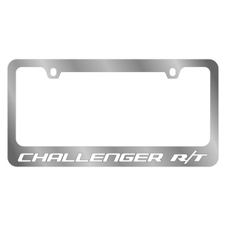 Eurosport Daytona® - MOPAR 2-Hole Polished License Plate Frame with White Challenger R/T Logo