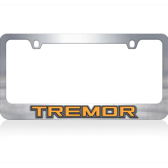 Eurosport Daytona® - 2-Hole Chrome License Plate Frame with Orange Tremor Logo