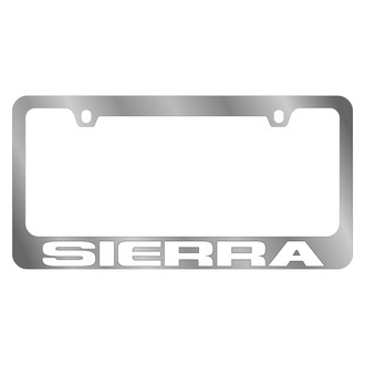 Eurosport Daytona® - GM 2-Hole Polished License Plate Frame with White Sierra Logo