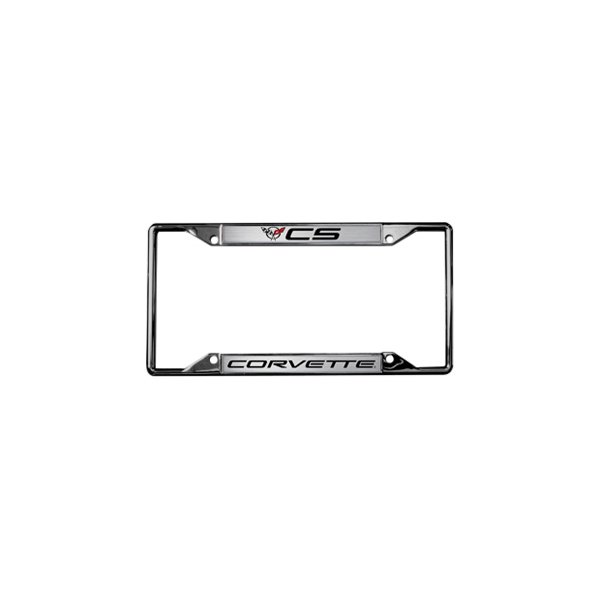 Eurosport Daytona® - GM 4-Hole License Plate Frame with C5 Corvette Logo and Emblem and Cut-Outs